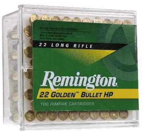 Remington Golden Bullet Rimfire 22 LR 36 gr Plated Hollow Point Ammo 100 Round Box